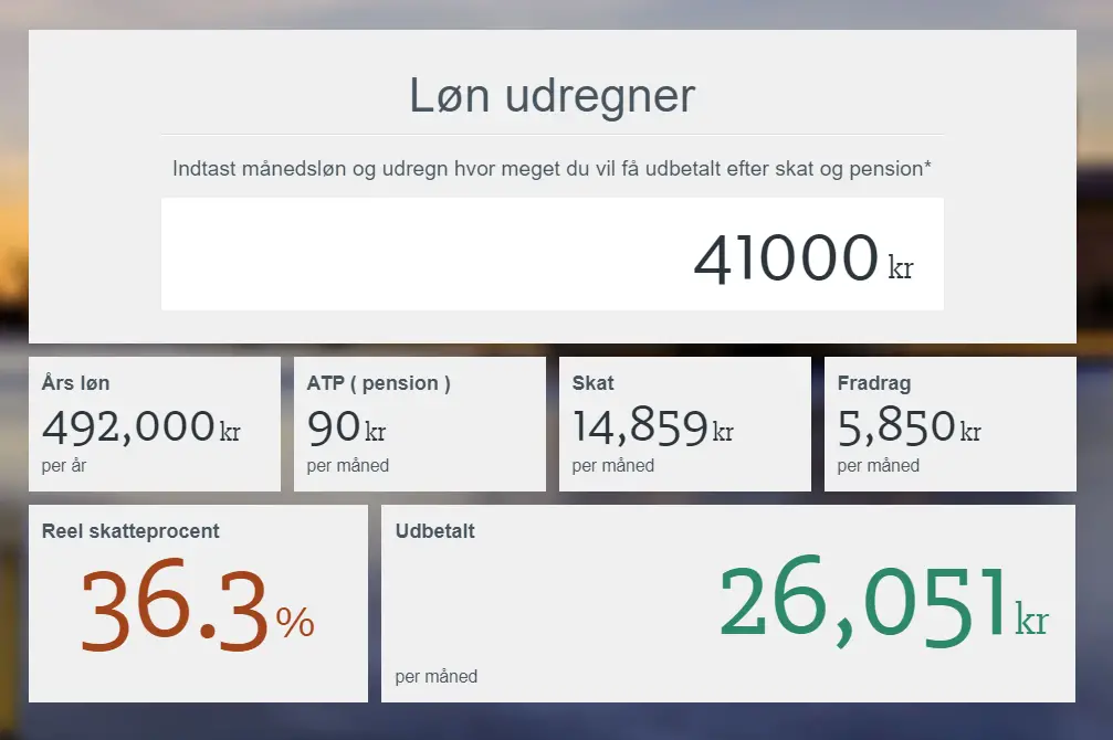 hvad får jeg udbetalt efter skat