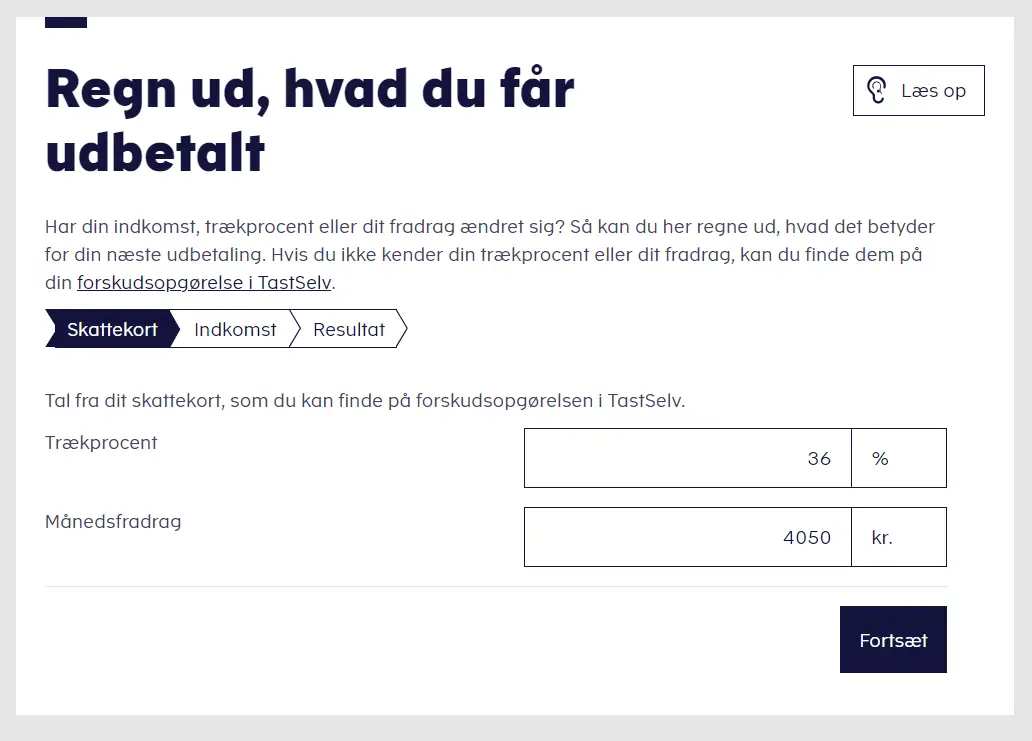 skatteprocent og fradrag skat
