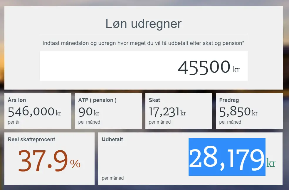 udbetalt efter skat lønforhøjelse